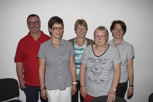 Vorstand von links: Torsten Kasten, Kerstin Schröter, Gundula Graf,  Helga Reim und Heike Kramer, Foto: Hohaus