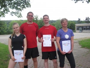 4. Platz: von links: Sarah Denecke, Thomas Gehrke, Patrick Godknecht und Iris Lüttge.