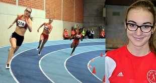 Lea Ahrens beim 200 Meter Vorlauf NDM am 7. Februar 2016