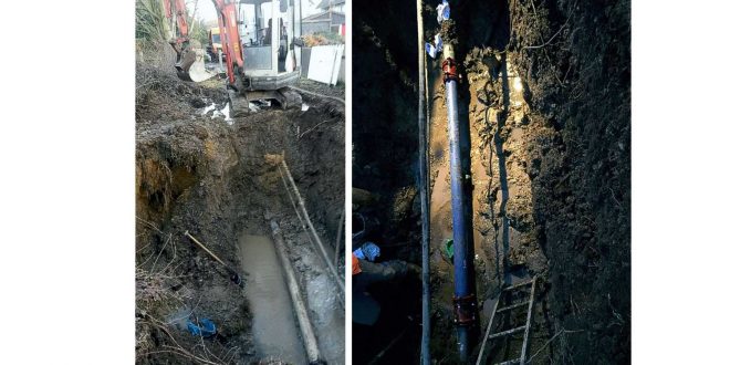 Wasserrohrbruch in Lochtum