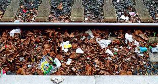Müll im Gleisbett des Goslarer Bahnhofs